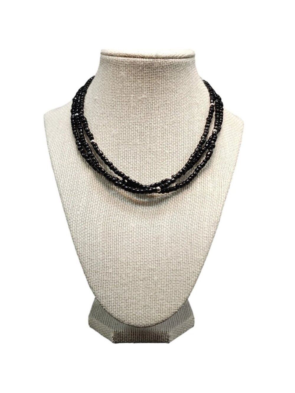 Silpada Necklace N1500 Sterling Silver Multi-Strands Three Onyx Bead